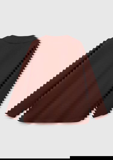  Kadın Kahverengi Modal Karışımlı V Yaka Uzun Kollu Sweatshirt