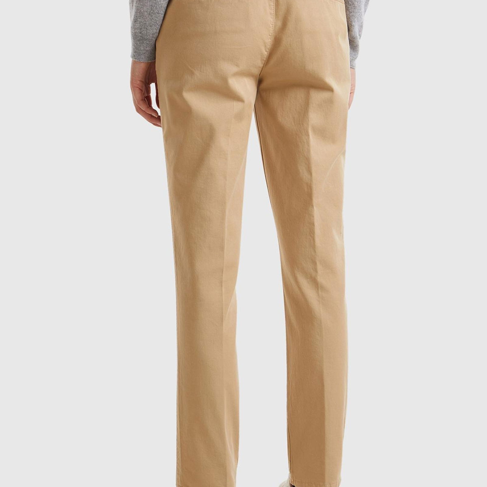 Kadın Bej Elastanlı Basic Chino Pantolon