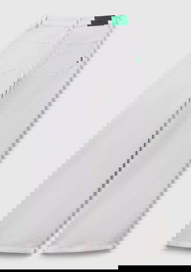  Kadın Beyaz Streç Pamuklu Arkası Logo Etiketli Bol Kesim Pantolon