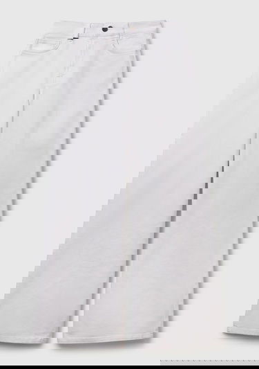 Kadın Beyaz Streç Pamuklu Arkası Logo Etiketli Bol Kesim Pantolon