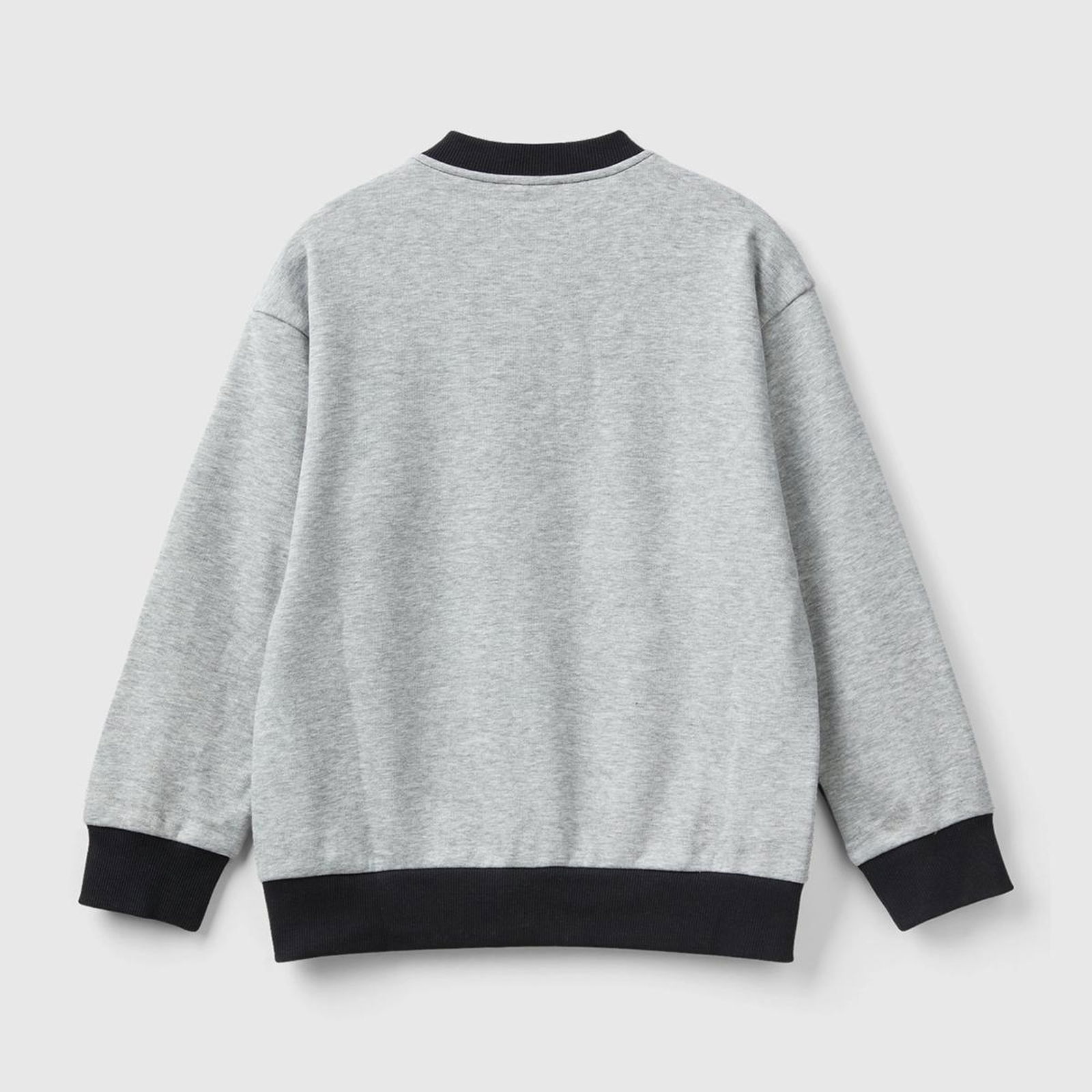 Erkek Çocuk Siyah Slogan Baskılı Renk Bloklu Sweatshirt