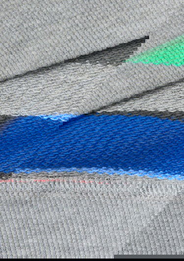  Erkek Çocuk Gri Mix Yatay Çizgili Bileğinde Benetton Yazılı Sweatshirt