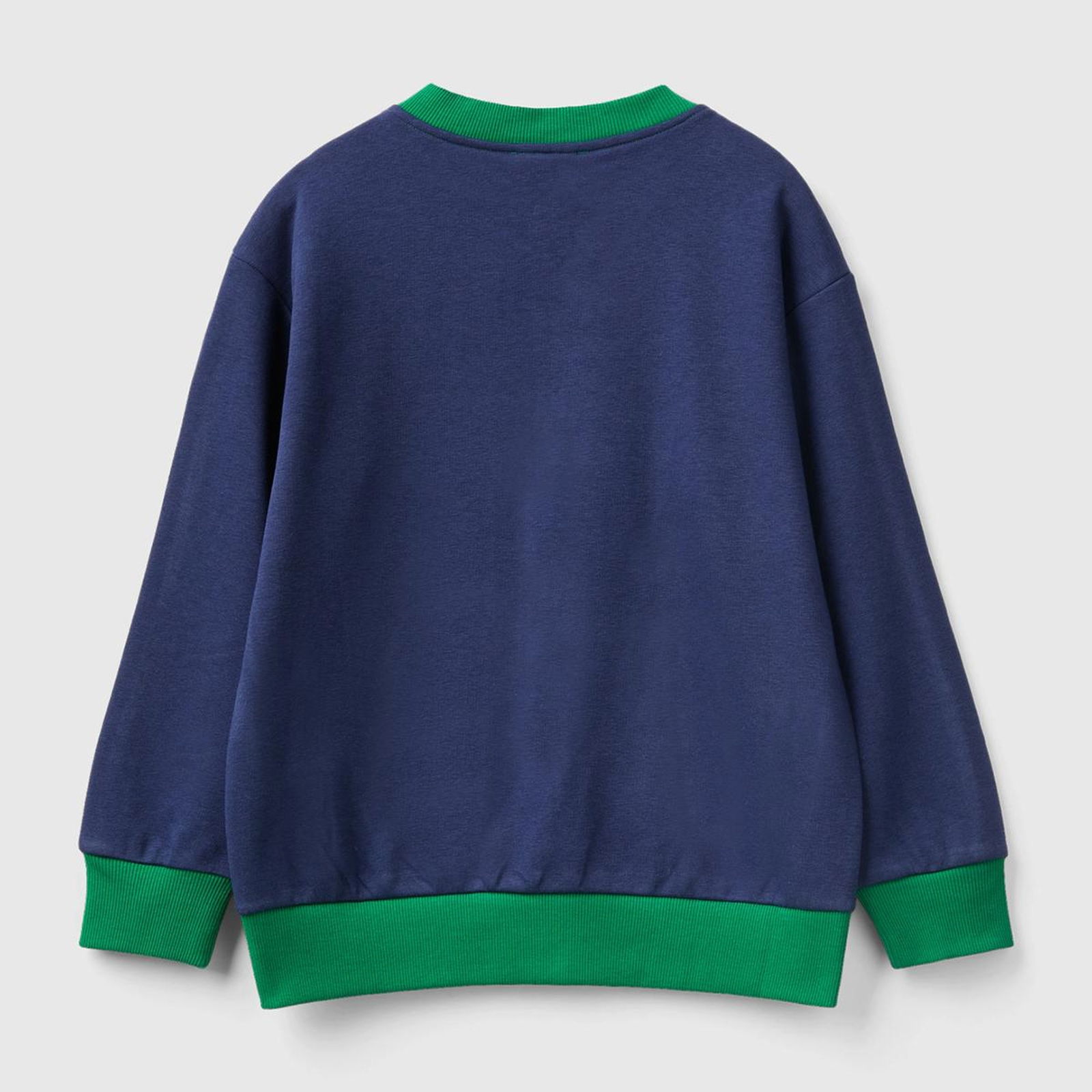 Erkek Çocuk Yeşil Slogan Baskılı Renk Bloklu Sweatshirt