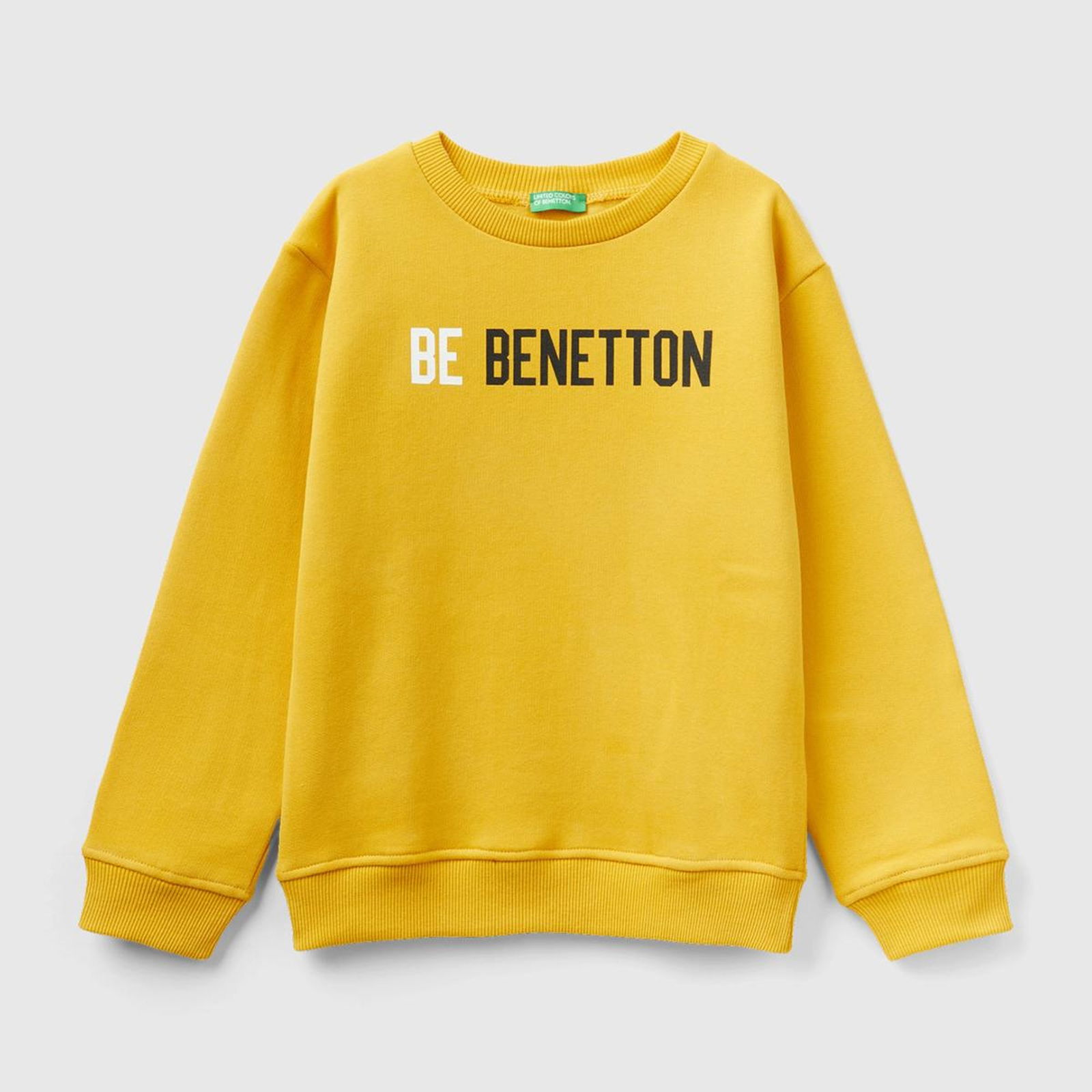 Erkek Çocuk Hardal Sarı Slogan Baskılı Sweatshirt