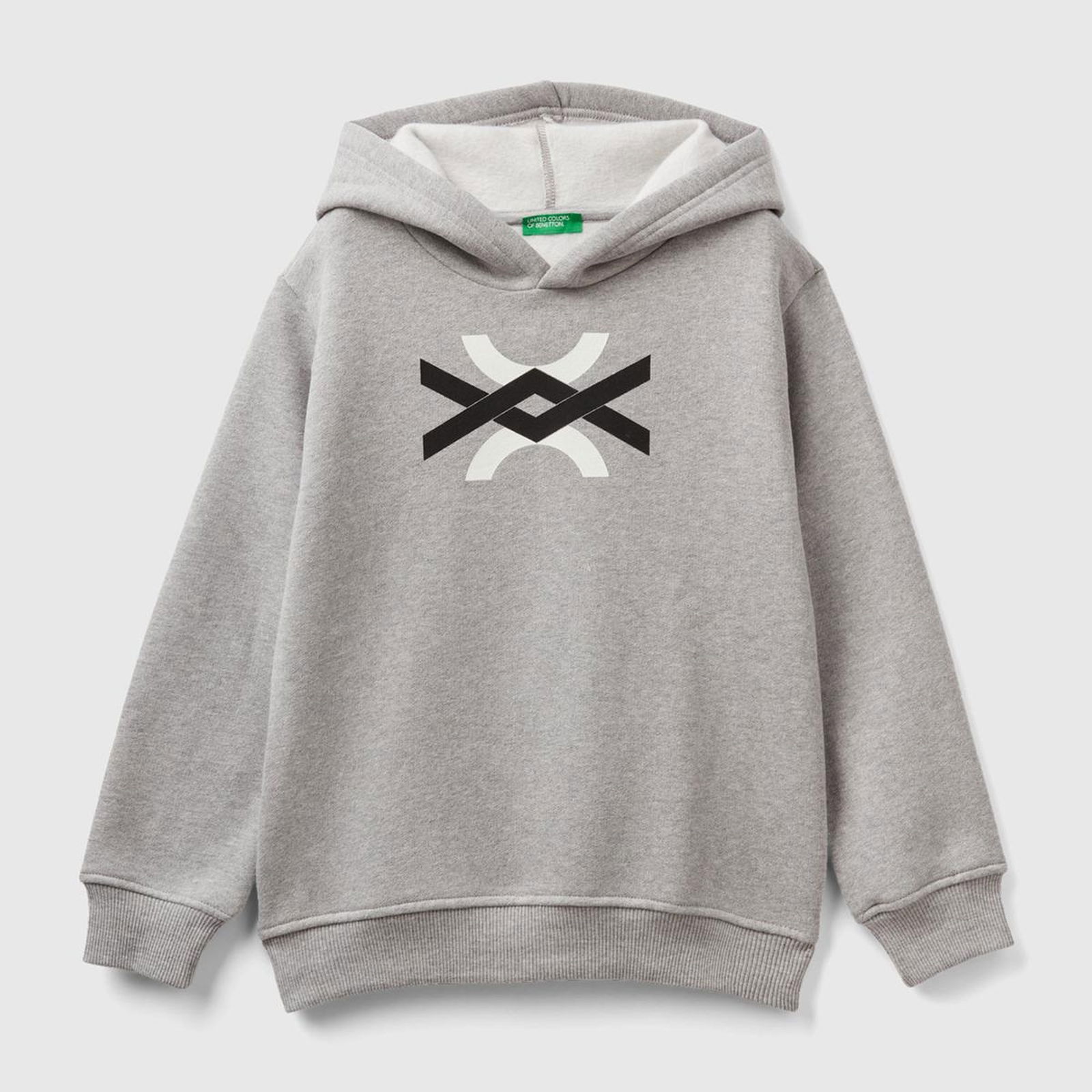 Erkek Çocuk Gri Melanj Slogan Baskılı Sweatshirt
