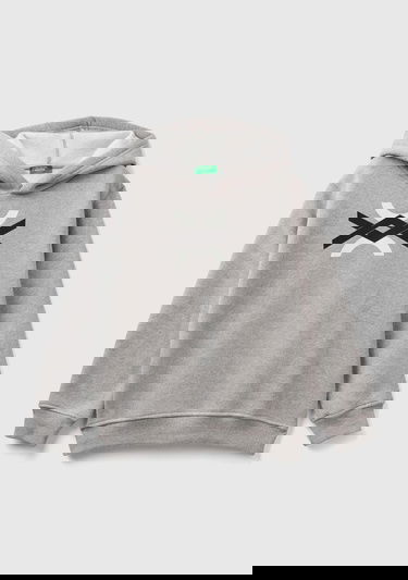  Erkek Çocuk Gri Melanj Slogan Baskılı Sweatshirt