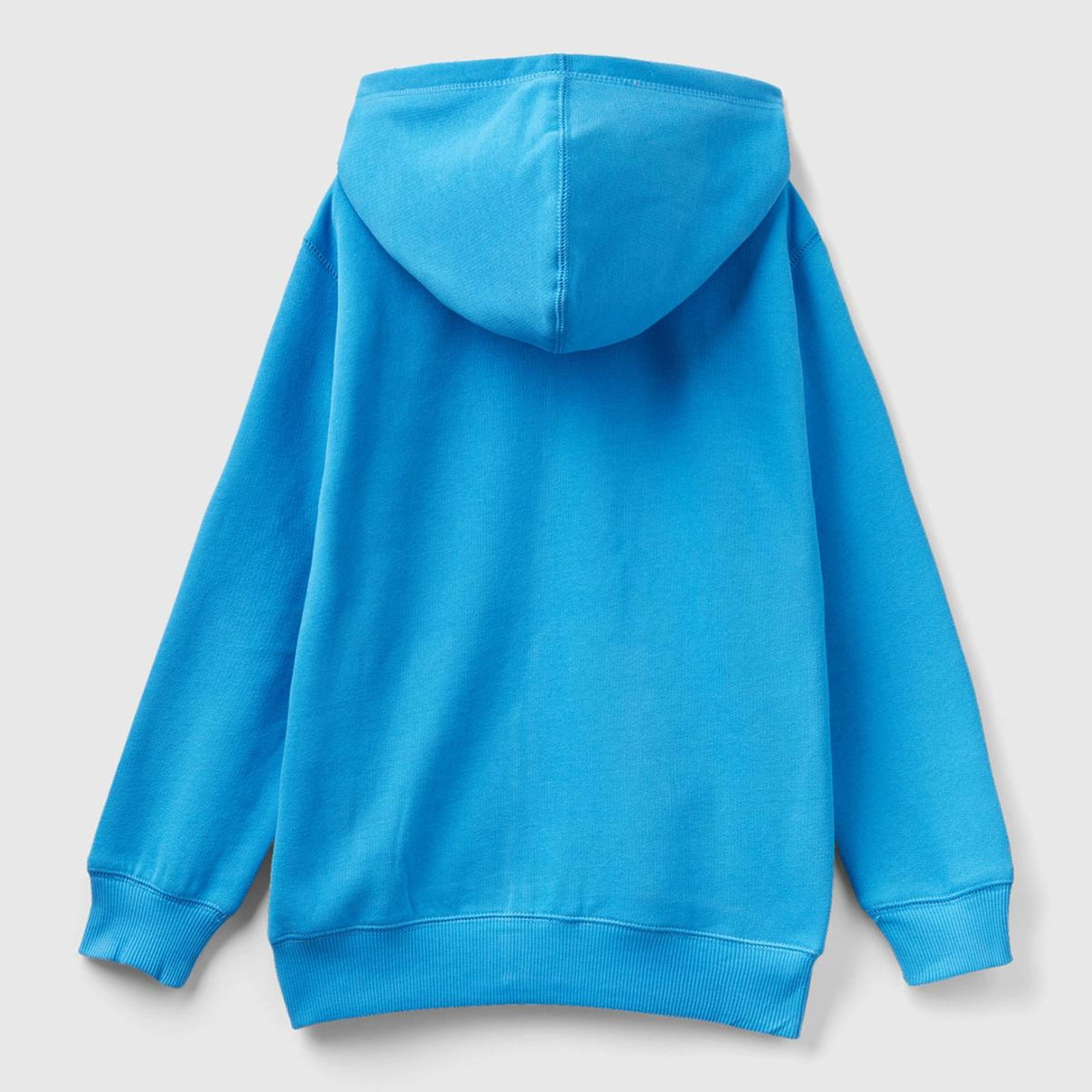 Erkek Çocuk Mavi Benetton Logolu İçi Peluşlu Sweatshirt