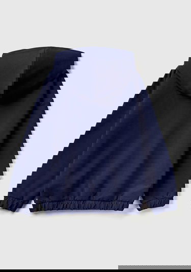  Kız Çocuk Lacivert Logo Detaylı Kolları ve Beli Büzgülü Sweatshirt