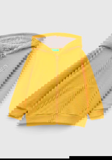  Erkek Çocuk Hardal Sarı Benetton Logolu Sweatshirt