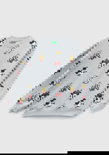  Erkek Çocuk Gri Mix Disney Karakter Baskılı Sweatshirt