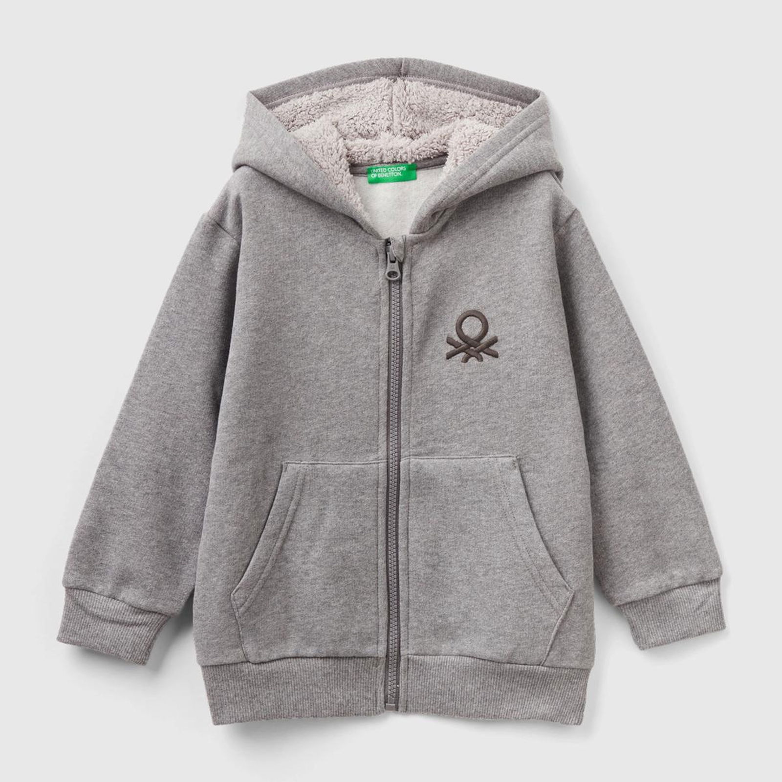 Erkek Çocuk Antrasit Melanj Benetton Logolu Sweatshirt