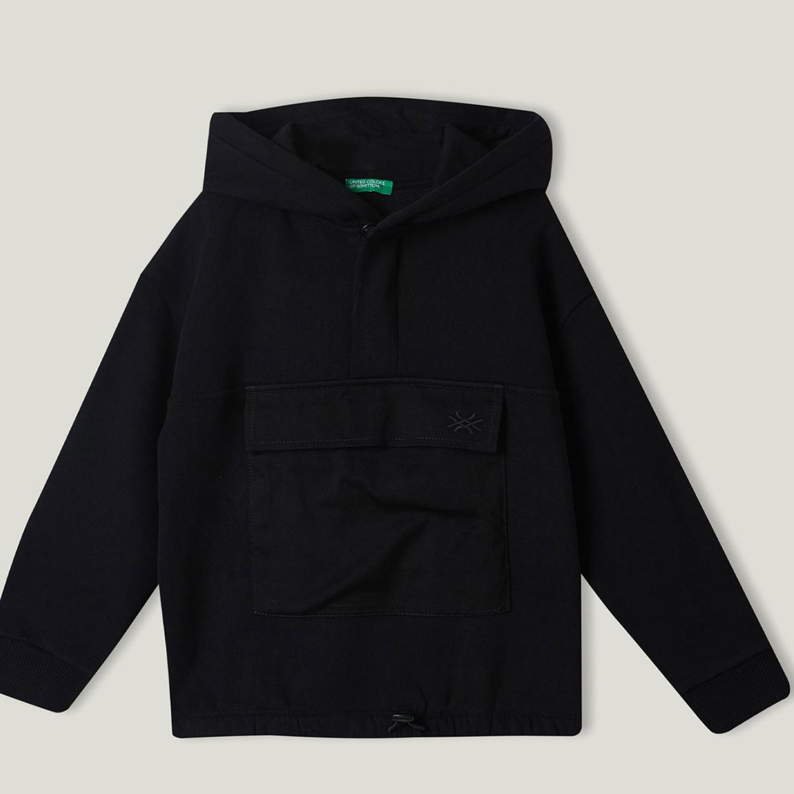 Erkek Çocuk Siyah Önü Cep Detaylı Sweatshirt