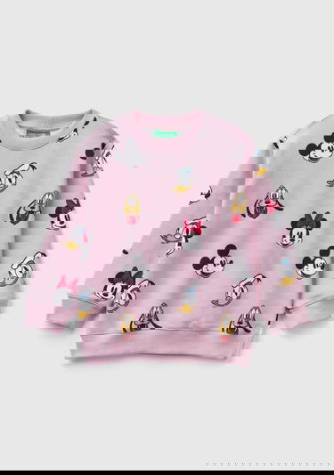  Erkek Çocuk Gül Kurusu Disney Karakter Baskılı Sweatshirt