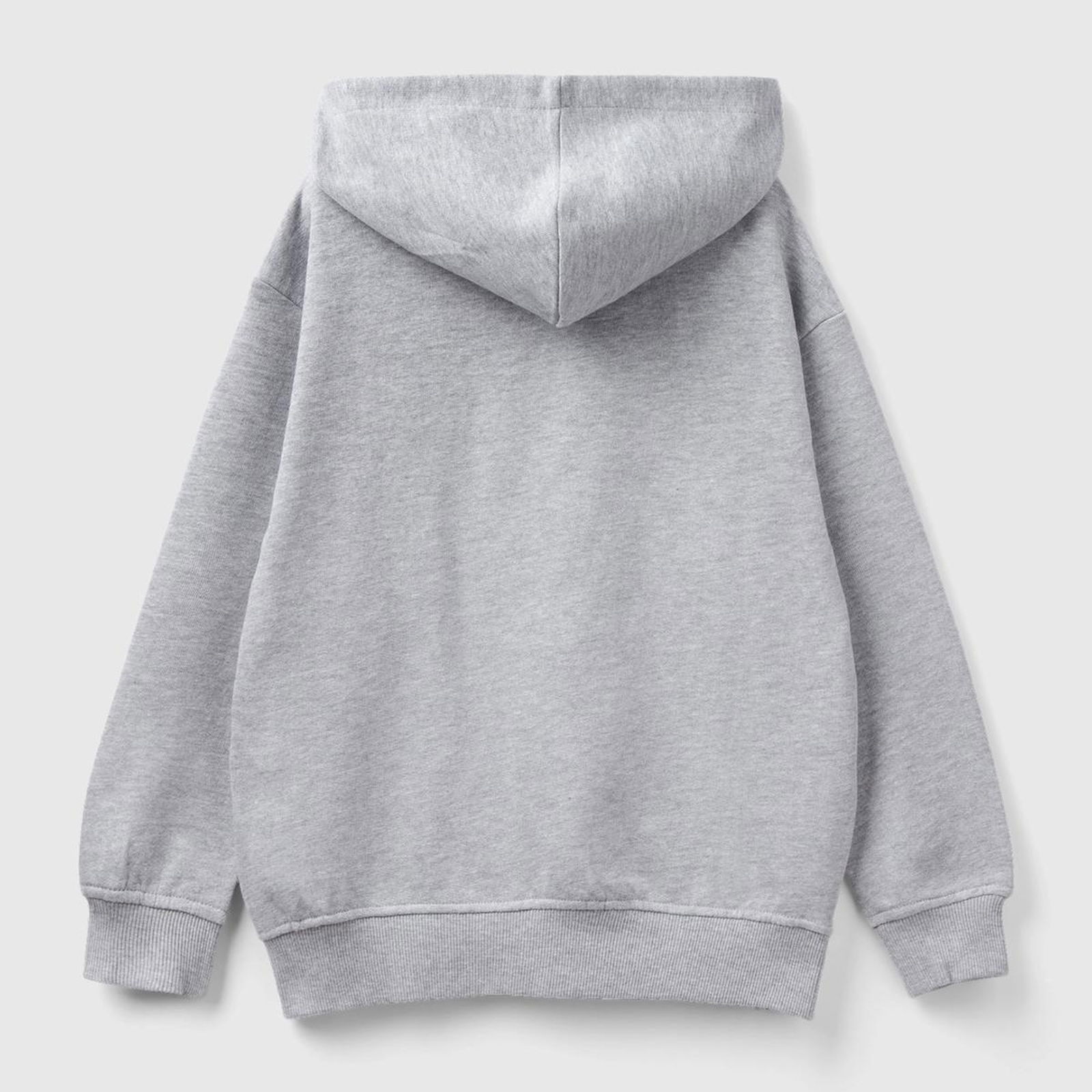 Erkek Çocuk Gri Melanj Slogan Baskılı Düşük Omuzlu Sweatshirt