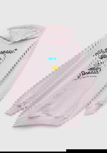  Erkek Çocuk Gül Kurusu Disney Karakter Baskılı Önü Cepli Sweatshirt