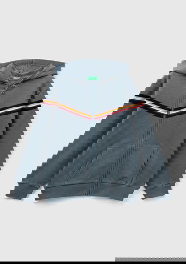  Erkek Çocuk Antrasit Şerit Detaylı Sweatshirt