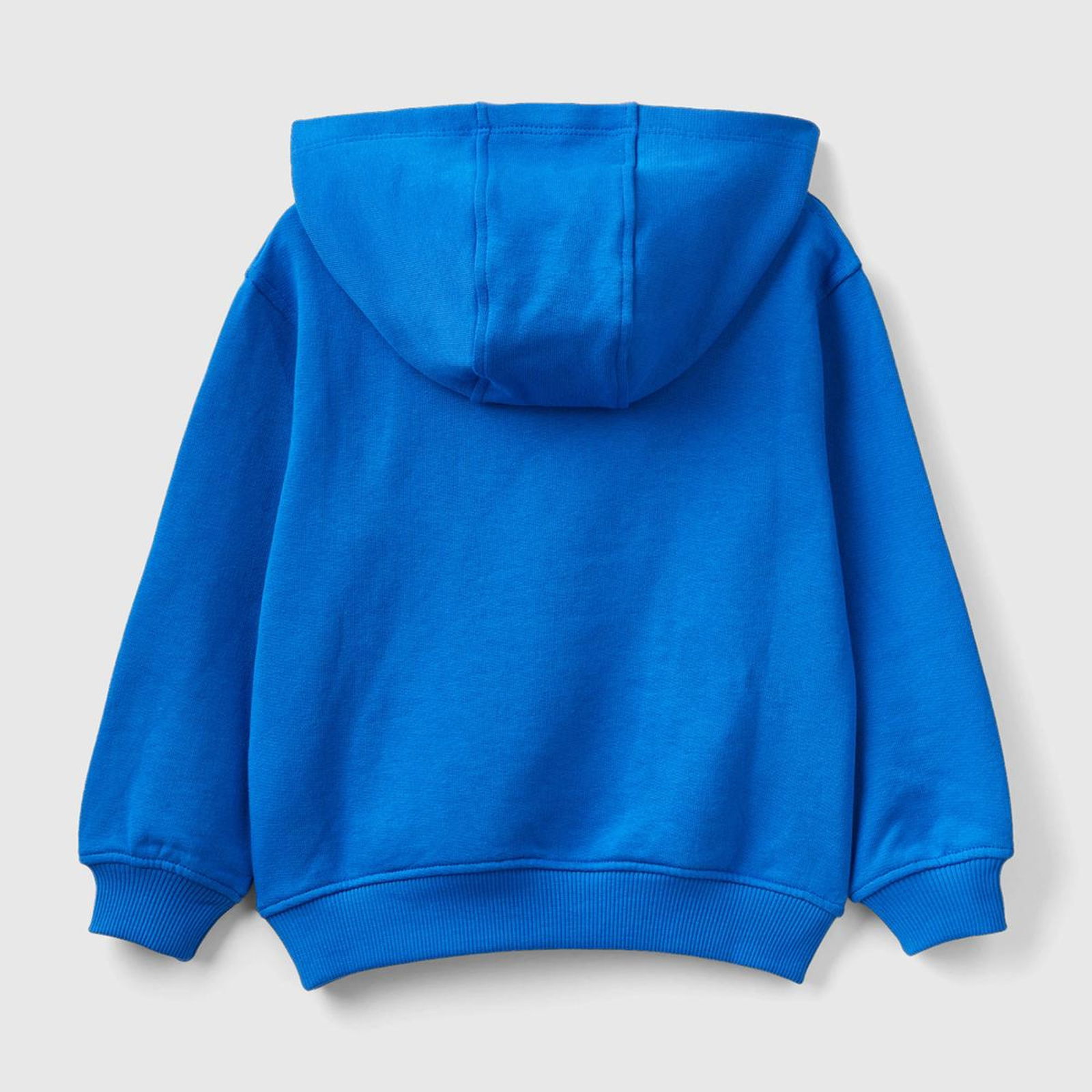 Erkek Çocuk Saks Mavi Logo Baskılı Renk Bloklu Sweatshirt