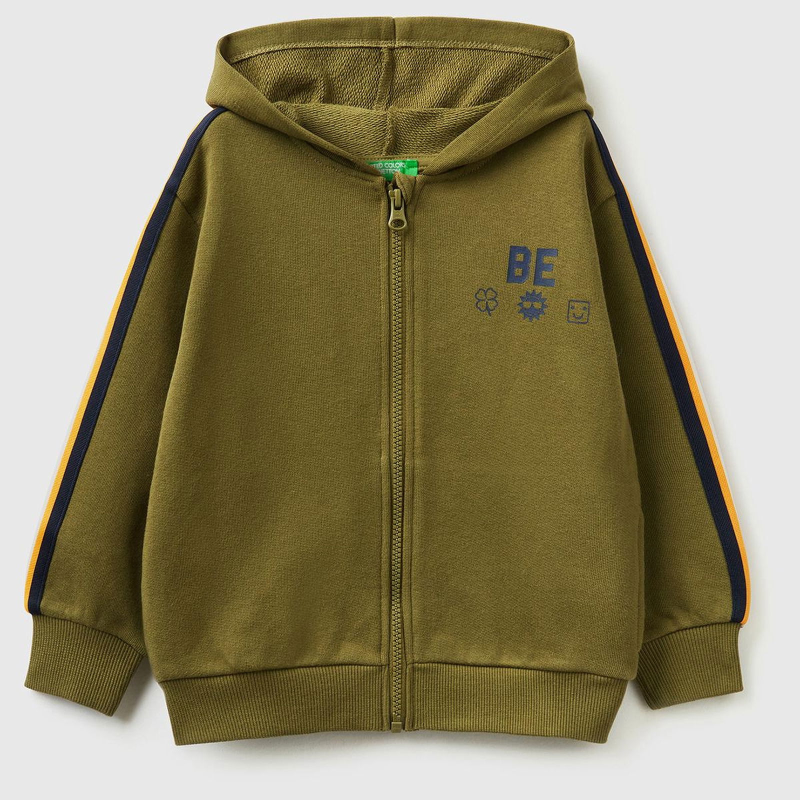 Erkek Çocuk Haki Grafik Baskılı Sweatshirt
