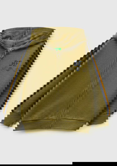  Erkek Çocuk Haki Grafik Baskılı Sweatshirt