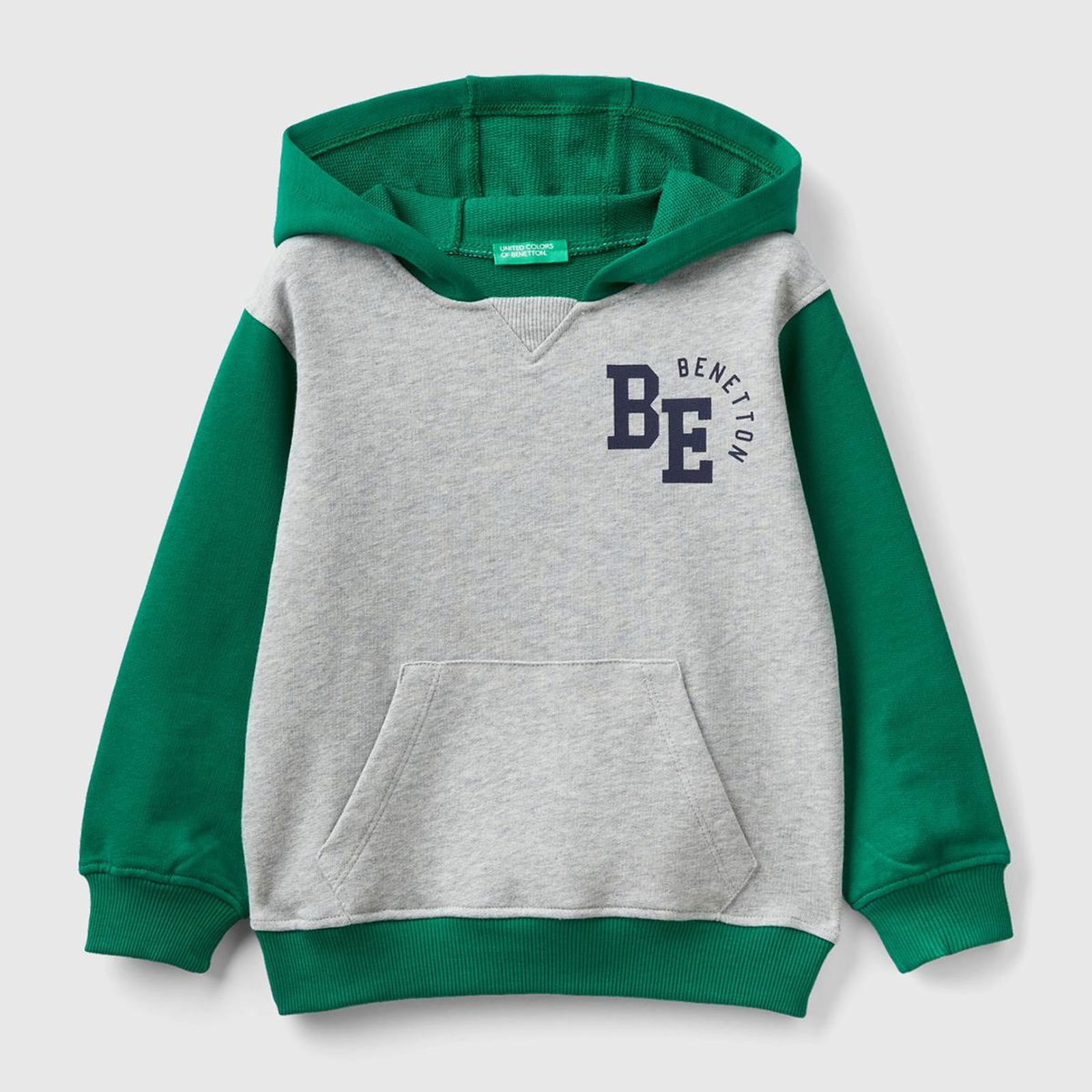 Erkek Çocuk Gri Mix Logo Baskılı Renk Bloklu Sweatshirt