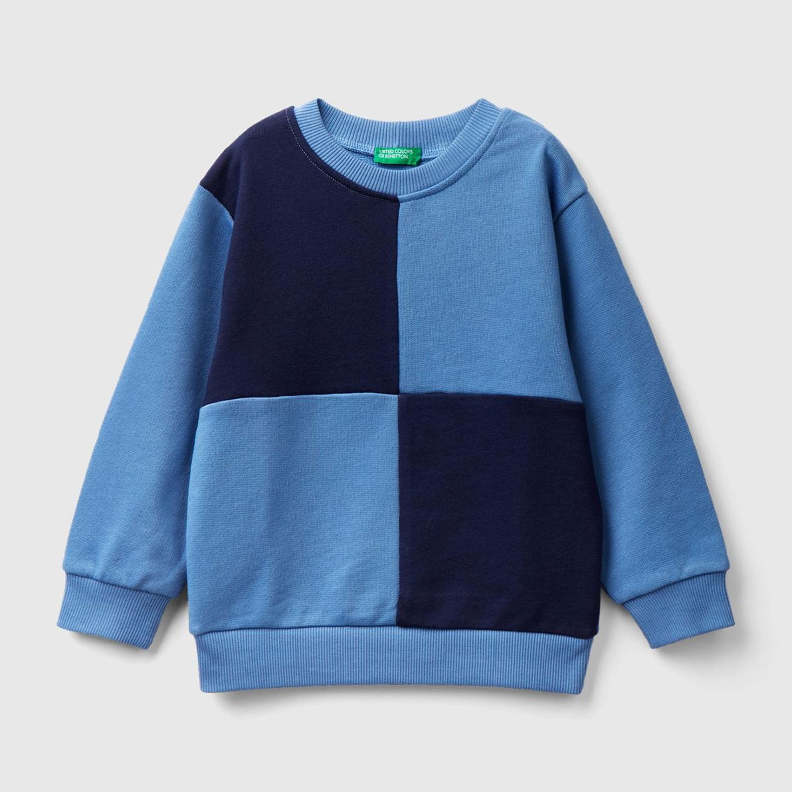 Erkek Çocuk Havacı Mavi Dama Desenli Sweatshirt