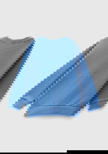  Erkek Çocuk Havacı Mavi Dama Desenli Sweatshirt