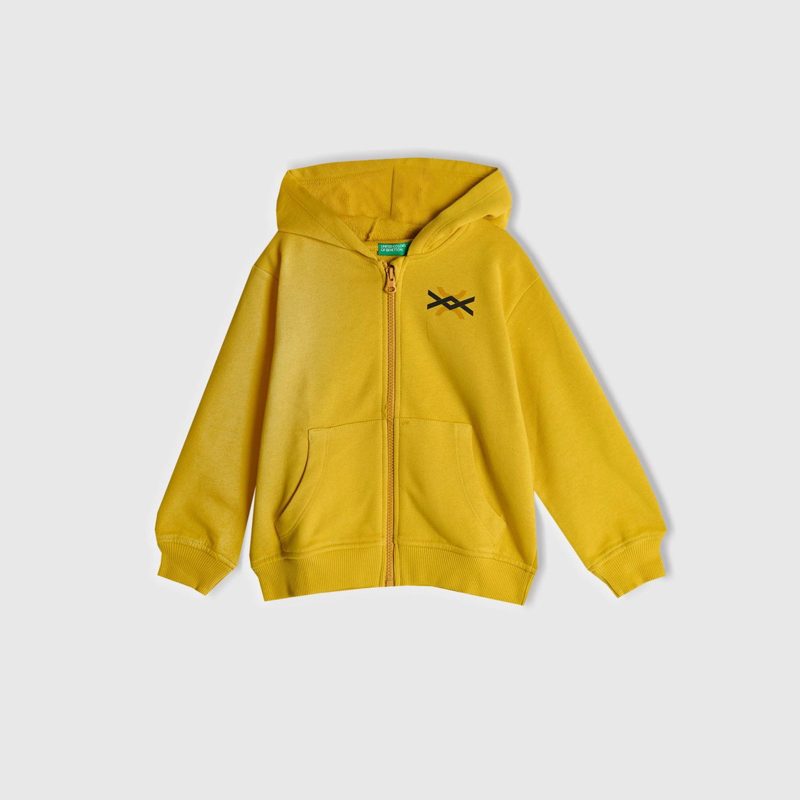 Erkek Çocuk Hardal Sarı Benetton Logolu Sweatshirt