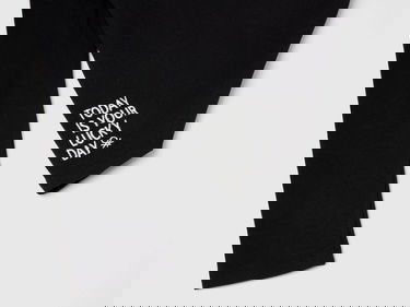  Kız Çocuk Siyah Etek Ucu Asimetrik Detaylı Bisiklet Yaka Uzun Kollu T-Shirt
