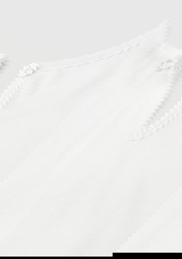  Kız Çocuk Beyaz Önü Simli Su Baskılı Arkası Damla Detaylı Kısa Kollu T-Shirt