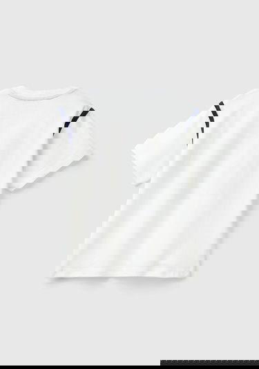  Erkek Çocuk Beyaz Etek Ucu Logo Etiketli 3D Baskılı Bisiklet Yaka Tişört