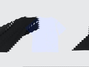  Erkek Çocuk Lacivert Etek Ucu Logo Etiketli 3D Baskılı Bisiklet Yaka Tişört