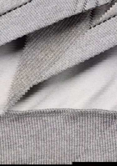  Erkek Çocuk Gri Melanj Baskılı Kolları Şerit Detaylı Fermuarlı Kapüşonlu Sweatshirt