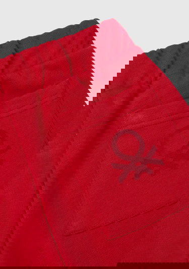  Erkek Çocuk Kırmızı Arka Cebi Logo Eşofman Altı