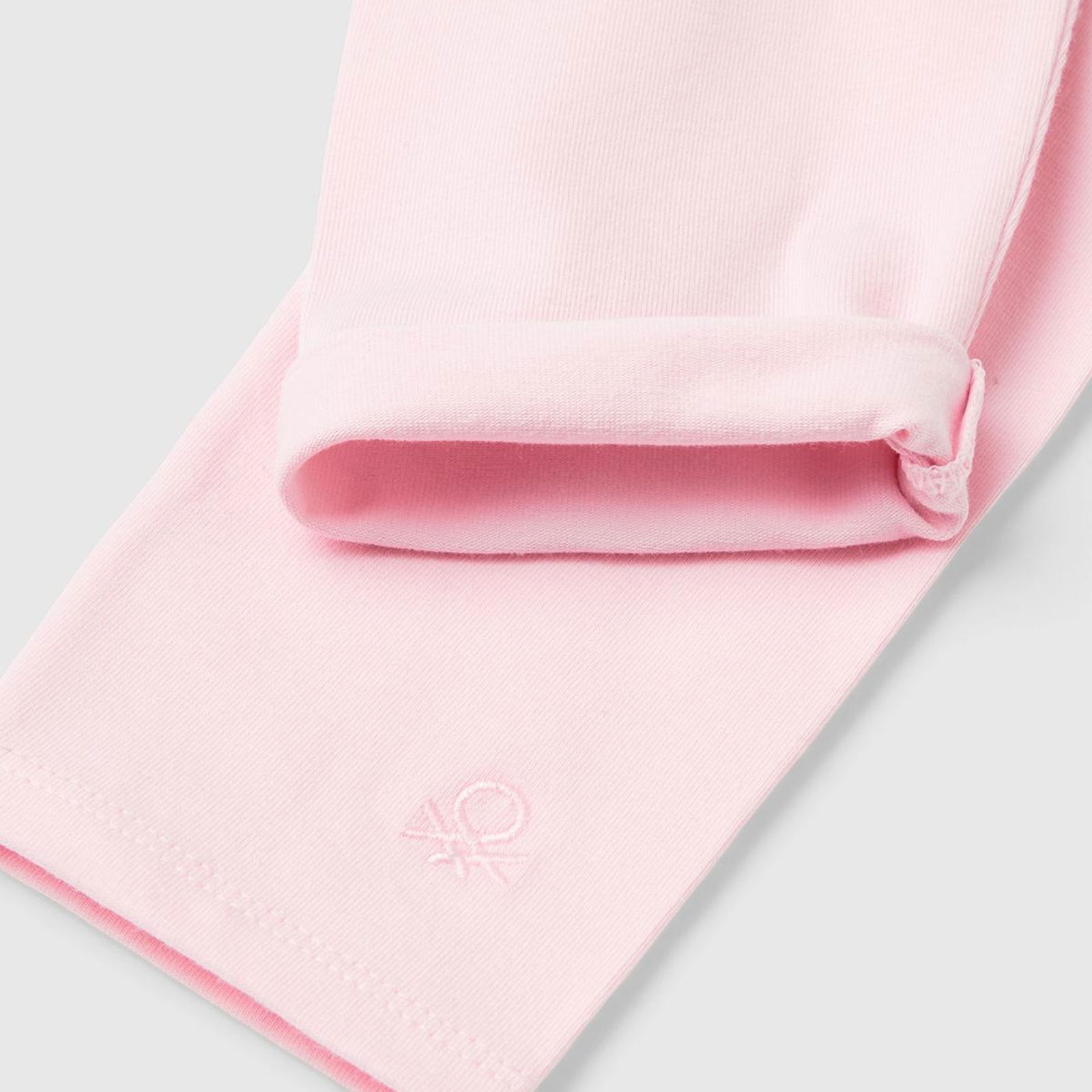 Kız Çocuk Açık Pembe Benetton İşlemeli Tayt