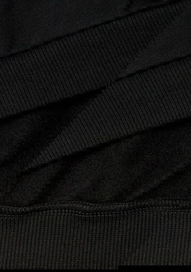  Kız Çocuk Siyah Önü Kalpli Payetli Düşük Omuz Bisiklet Yaka Sweatshirt