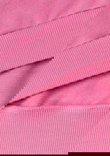  Kız Çocuk Pembe Önü Kalpli Payetli Düşük Omuz Bisiklet Yaka Sweatshirt