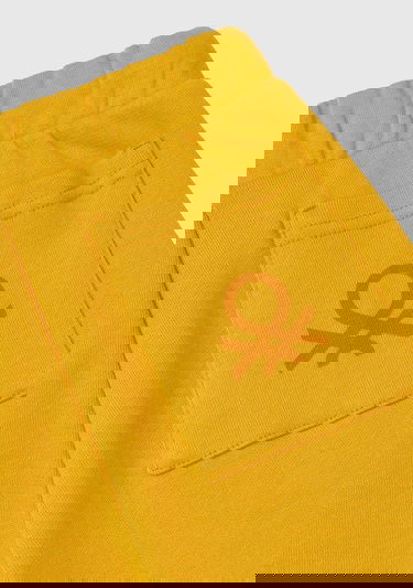  Erkek Çocuk Hardal Sarı Arka Cebi Logo Eşofman Altı