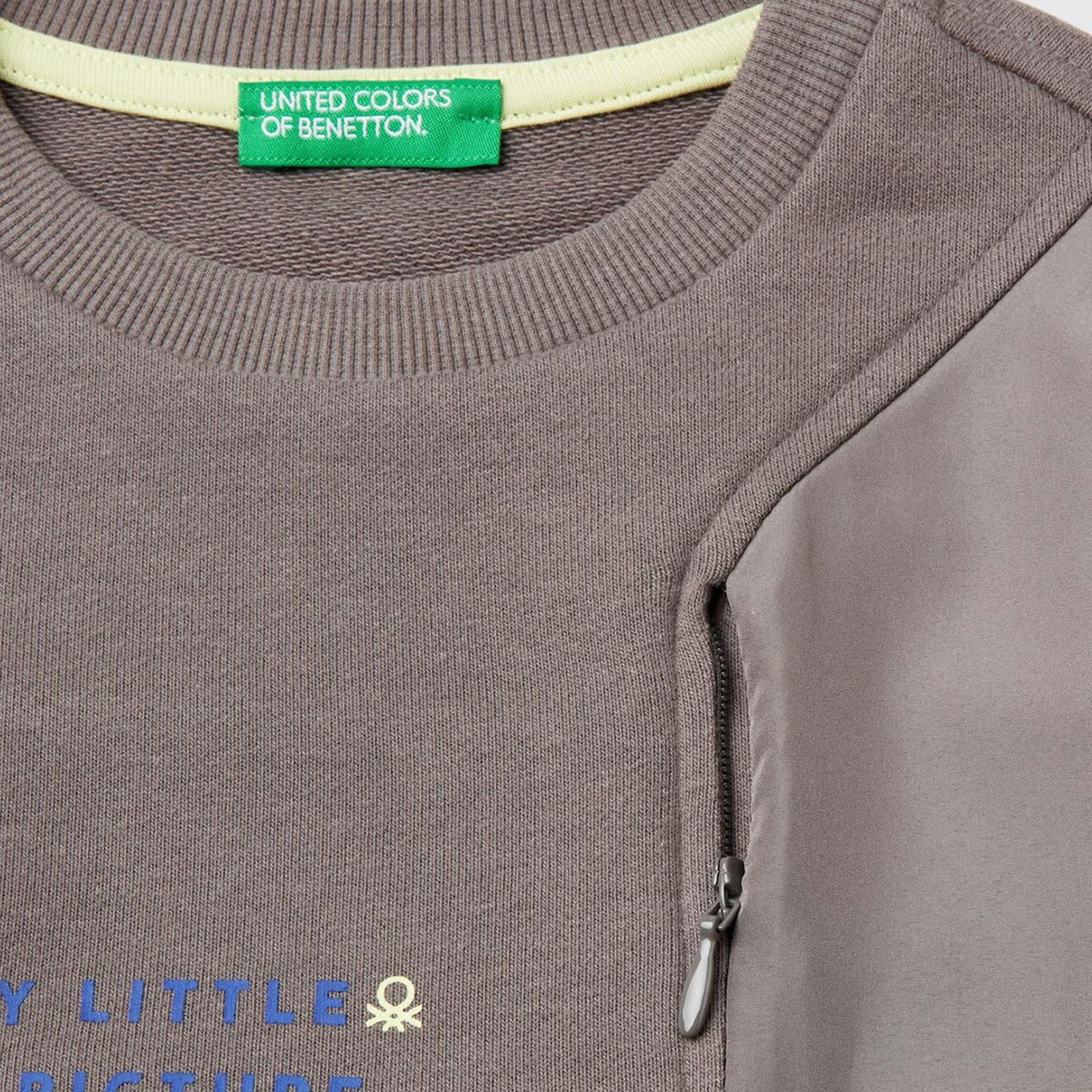 Erkek Çocuk Antrasit Sol Omzu Parlak Detaylı Baskılı Bisiklet Yaka Sweatshirt
