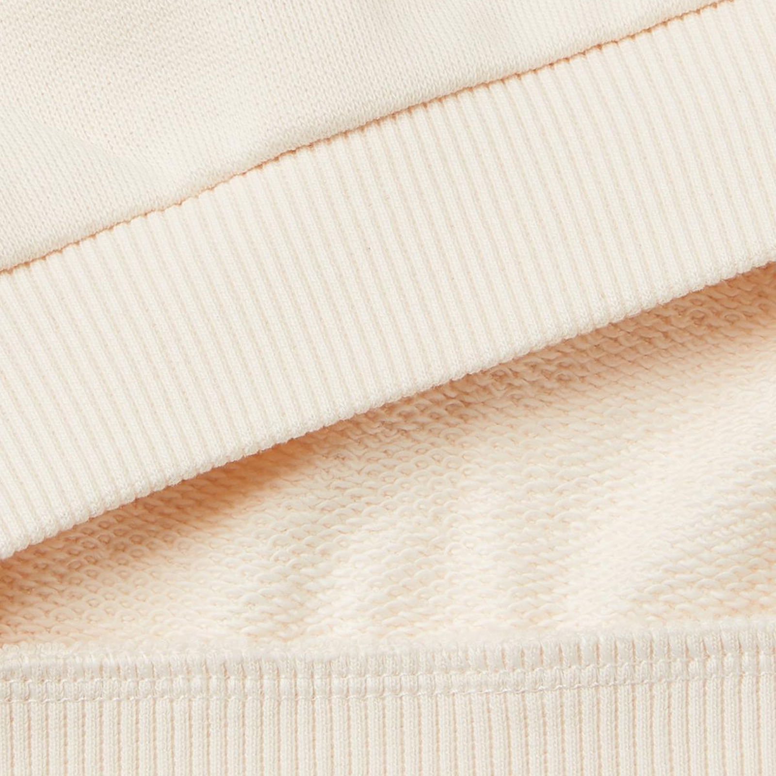 Kız Çocuk Ekru Önü İşlemeli Ribana Detaylı Normal Kesim Bisiklet Yaka Sweatshirt