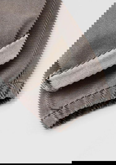  Erkek Çocuk Gri Denim Arka Cebi Logolu Lastik Paça Ağartılmış Denim Pantolon
