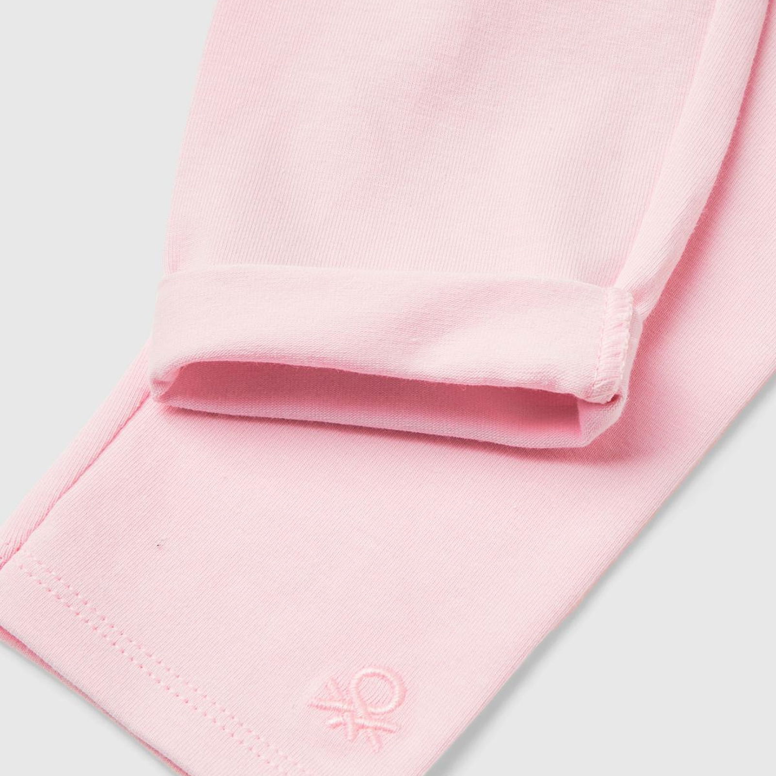 Kız Çocuk Açık Pembe Benetton Logolu Uzun Tayt