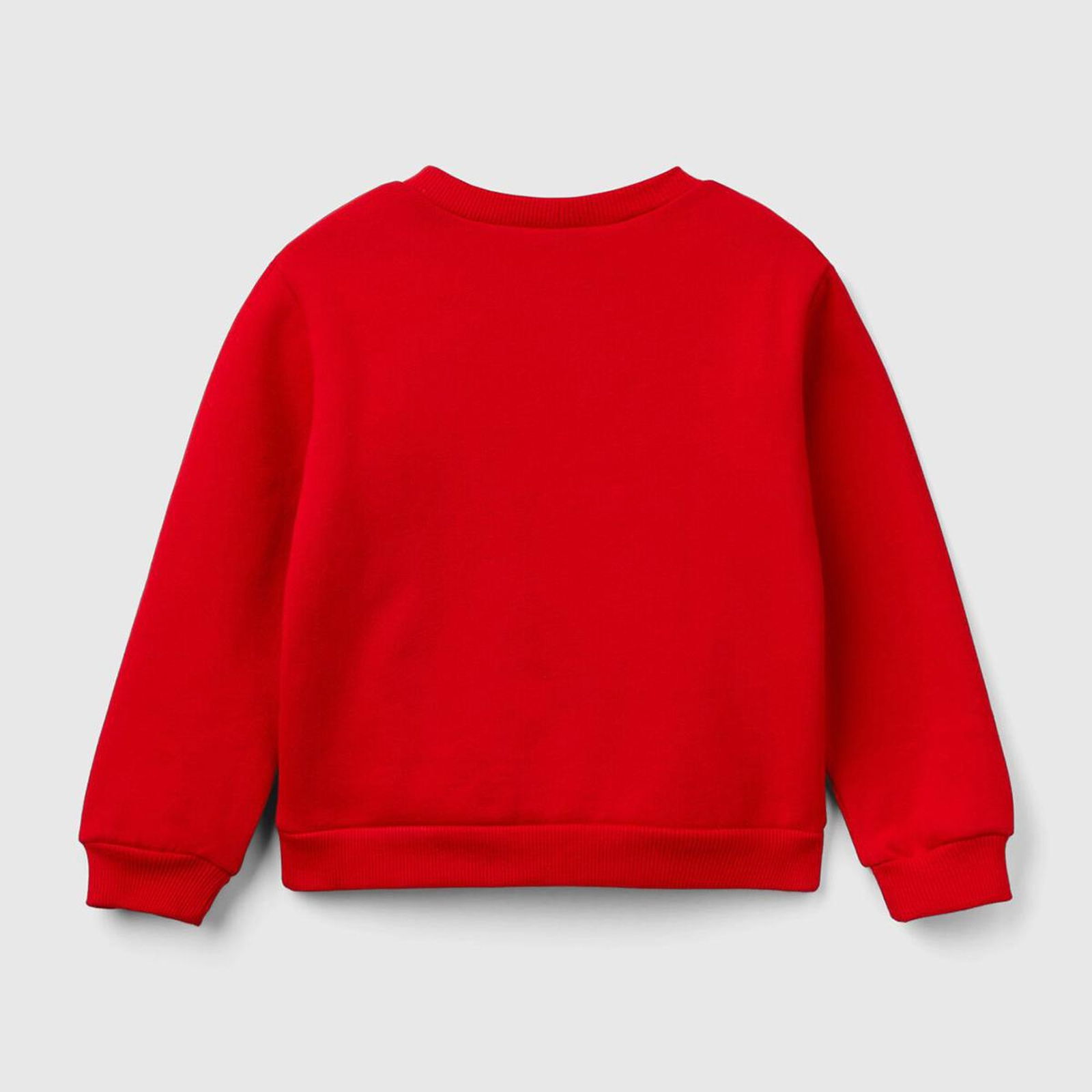 Kız Çocuk Kırmızı Etek Ucu Logolu Çizgi Film Baskılı Bisiklet Yaka Sweatshirt