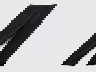  Erkek Çocuk Siyah Arka Cebi Logo İşlemeli Dört Cepli Jogger Pantolon