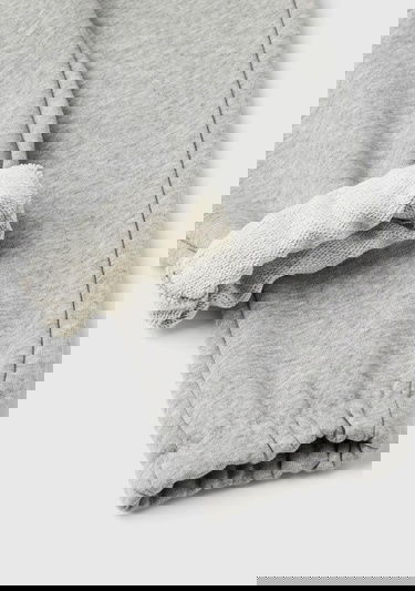  Erkek Çocuk Gri Melanj Arka Cebi Logolu Beli Kontrast Renkli Büzgü İpli Eşofman Altı