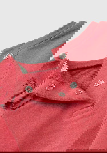  Bebek Gül Kurusu Fırfır Detaylı Gizli Çıtçıt Düğmeli Bisiklet Yaka Sweatshirt