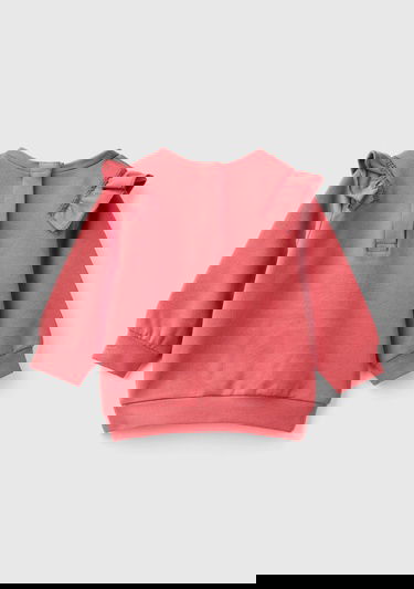  Bebek Gül Kurusu Fırfır Detaylı Gizli Çıtçıt Düğmeli Bisiklet Yaka Sweatshirt