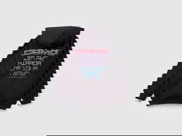  Erkek Çocuk Siyah Kontrast Renk Detaylı Baskılı Fermuarlı Kapüşonlu Sweatshirt