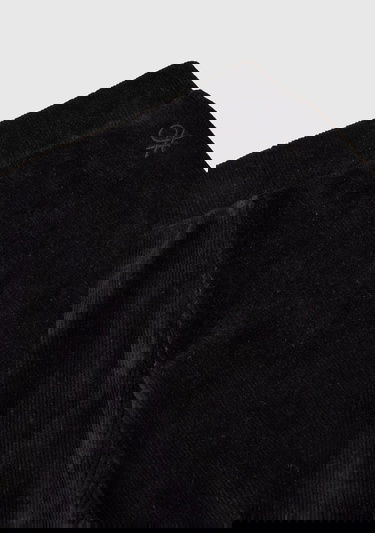  Kız Çocuk Siyah Arkası Logo İşlemeli Geniş Paça Pantolon