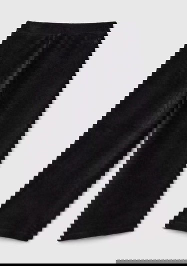 Kız Çocuk Siyah Arkası Logo İşlemeli Geniş Paça Pantolon