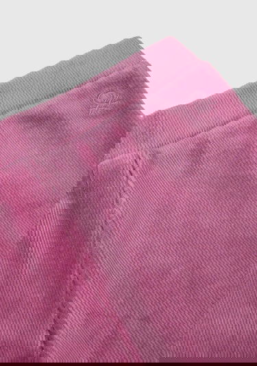  Kız Çocuk Gül Kurusu Arkası Logo İşlemeli Geniş Paça Pantolon